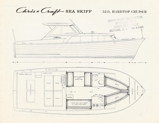 Chris Craft Sea Skiff 32 Hardtop Cruiser Specification Brochure