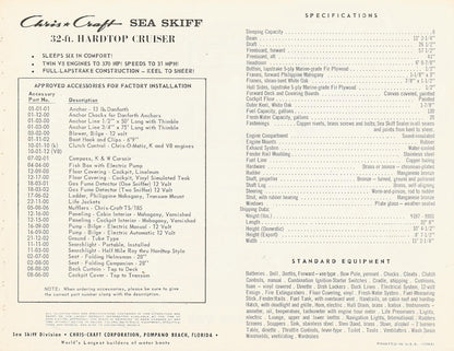 Chris Craft Sea Skiff 32 Hardtop Cruiser Specification Brochure