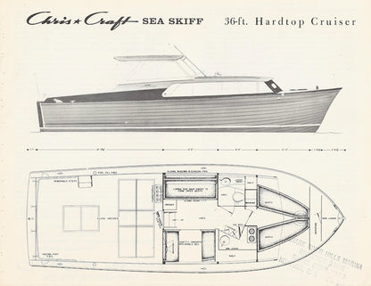 Chris Craft Sea Skiff 36 Hardtop Cruiser Specification Brochure