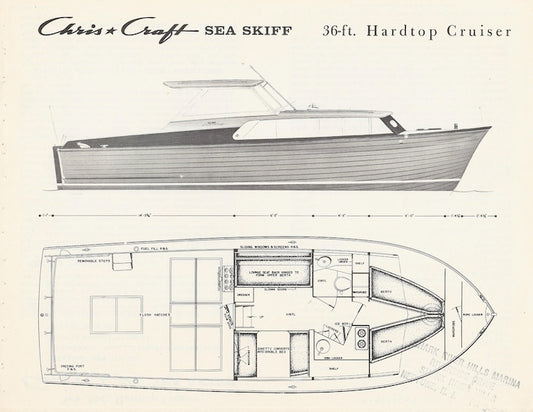 Chris Craft Sea Skiff 36 Hardtop Cruiser Specification Brochure