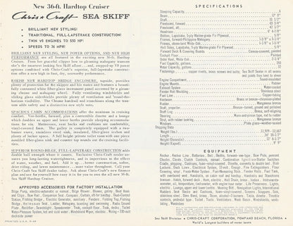 Chris Craft Sea Skiff 36 Hardtop Cruiser Specification Brochure