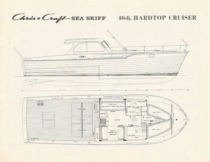 Chris Craft Sea Skiff 40 Hardtop Cruiser Specification Brochure