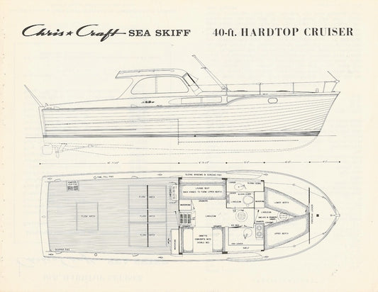 Chris Craft Sea Skiff 40 Hardtop Cruiser Specification Brochure