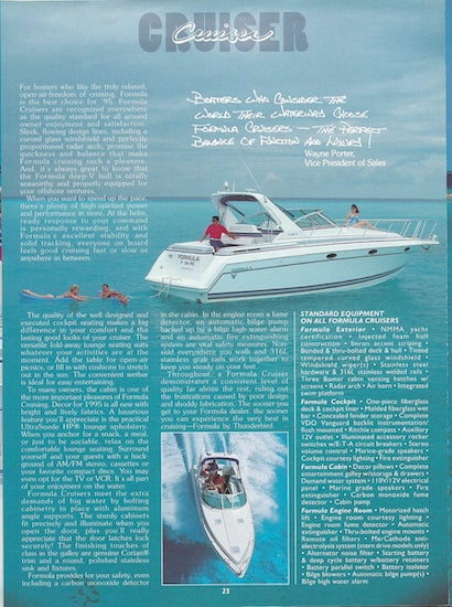 Formula 1995 Performance & Cruiser Brochure