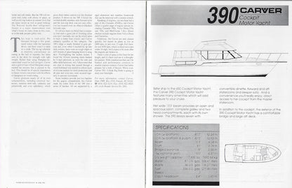 Carver 390 Cockpit Motor Yacht Power & Motoryacht Magazine Reprint Brochure