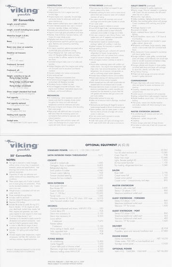 Viking 50 Convertible Specification Brochure