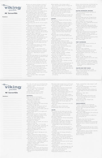 Viking 46 Convertible Specification Brochure