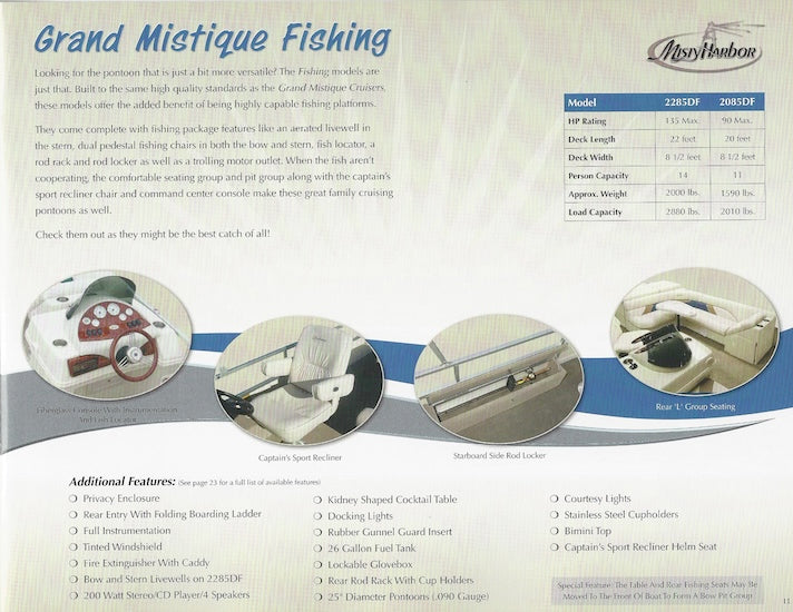Misty Harbor 2009 Pontoon Brochure