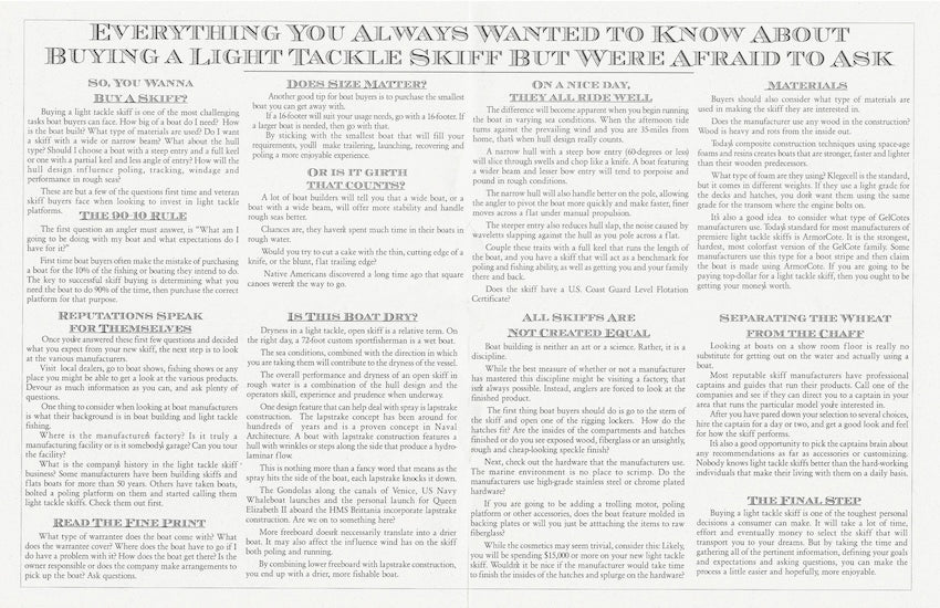 Hewes Skiff Buyer’s Guide Brochure