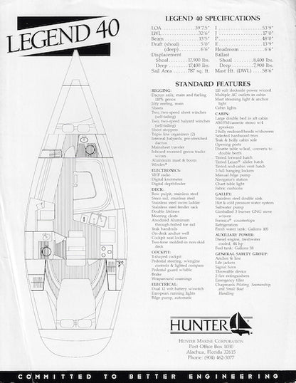 Hunter 40 Brochure