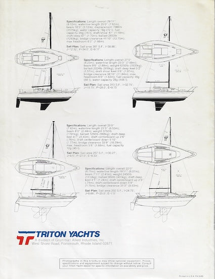 Pearson 1984 Triton Small Boats Brochure