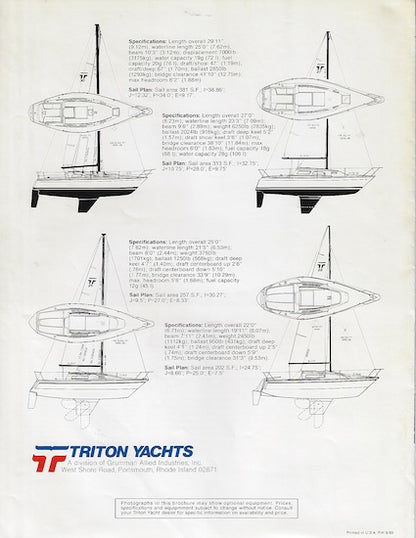 Pearson 1984 Triton Small Boats Brochure