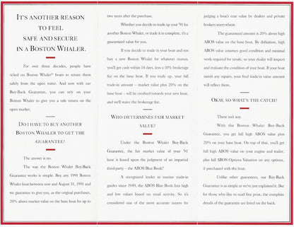 Boston Whaler Buy Back Guarantee Brochure