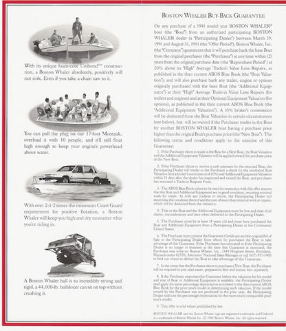 Boston Whaler Buy Back Guarantee Brochure