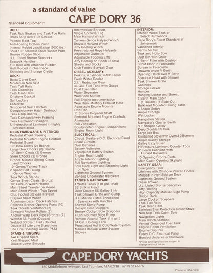 Cape Dory 36 Brochure