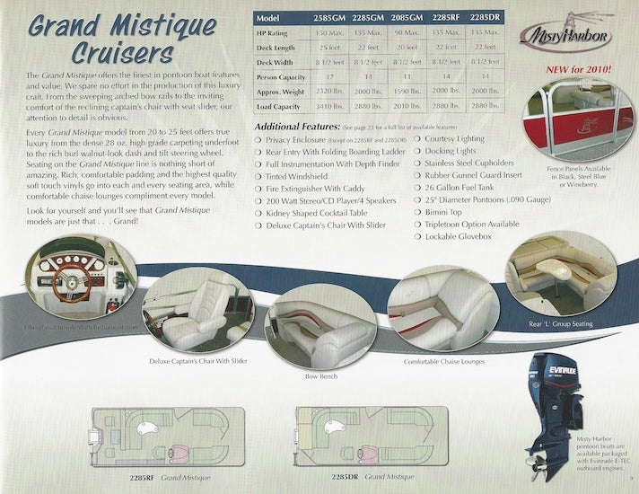 Misty Harbor 2010 Pontoon Brochure