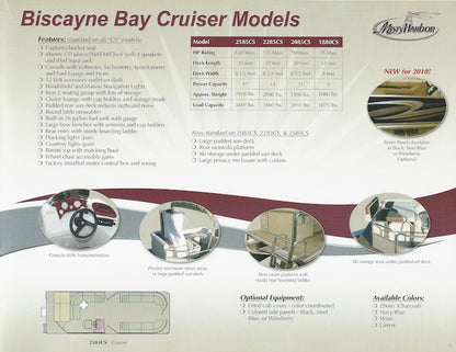 Misty Harbor 2010 Biscayne Bay Pontoon Brochure