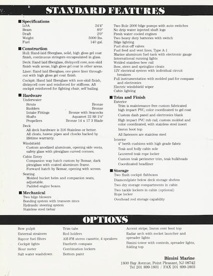 Bimini 245 Tournament Brochure