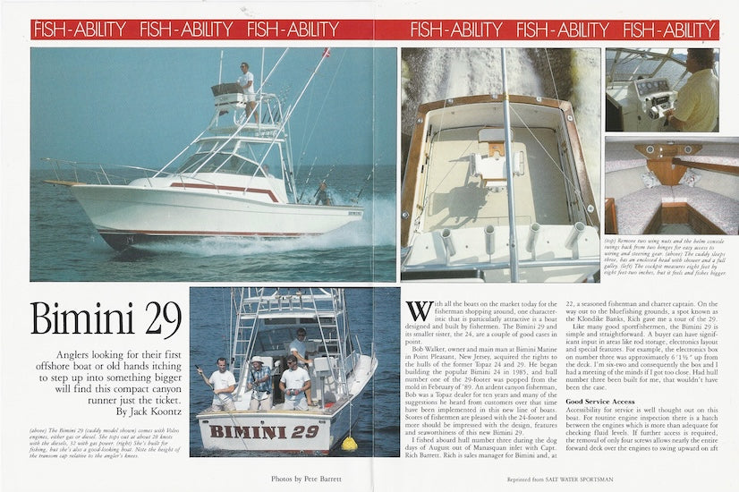 Bimini 29 Saltwater Sportsman Magazine Reprint