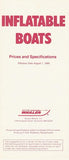Boston Whaler 1986 Inflatables Specification & Price List Brochure