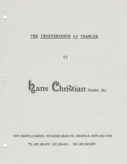 Hans Christian Independence 45 Specification Brochure