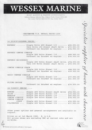 Chacewater 24 Express Boat Brochure
