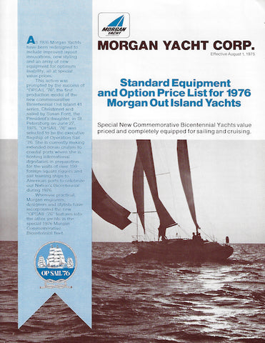 Morgan 1976 Price List Brochure
