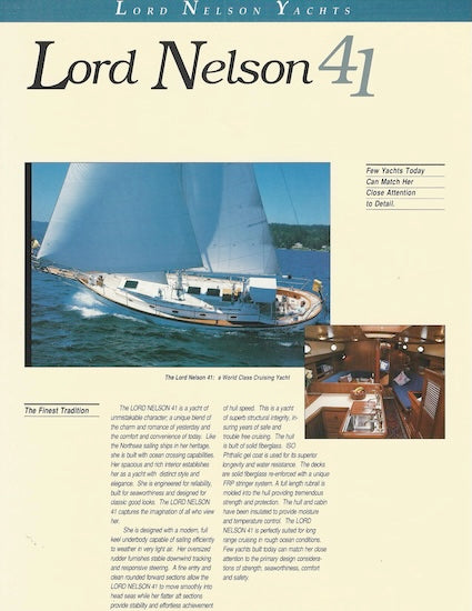 Lord Nelson 41 Digital Brochure Package