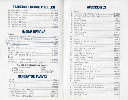 Stardust 1979 / 1980 Price Brochure