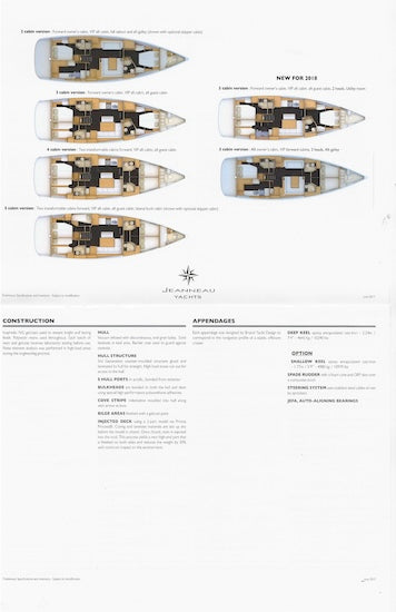 Jeanneau 54 Specification Brochure