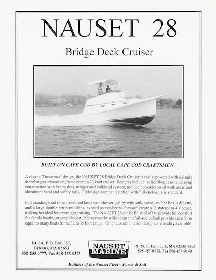 Nauset 28 Bridge Deck Cruiser Brochure