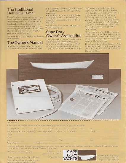 Cape Dory 1982 Brochure