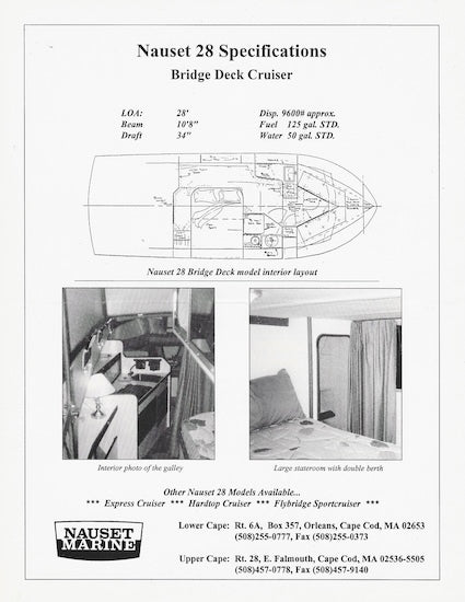 Nauset 28 Bridge Deck Cruiser Brochure