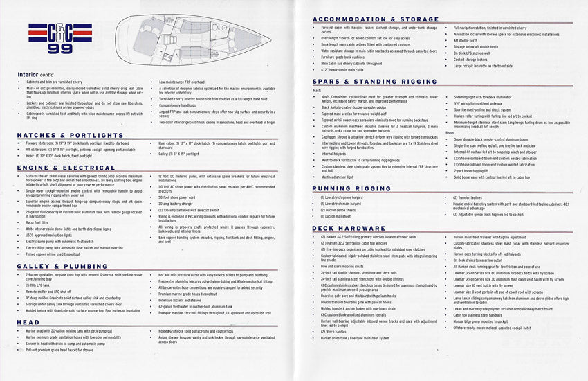 C&C 99 Specification Brochure - 2005