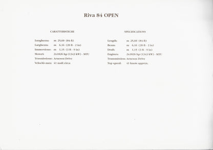 Riva Open 84 Oversize Brochure