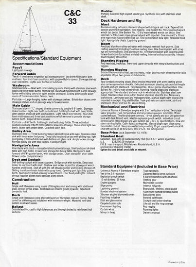 C&C 33 Brochure