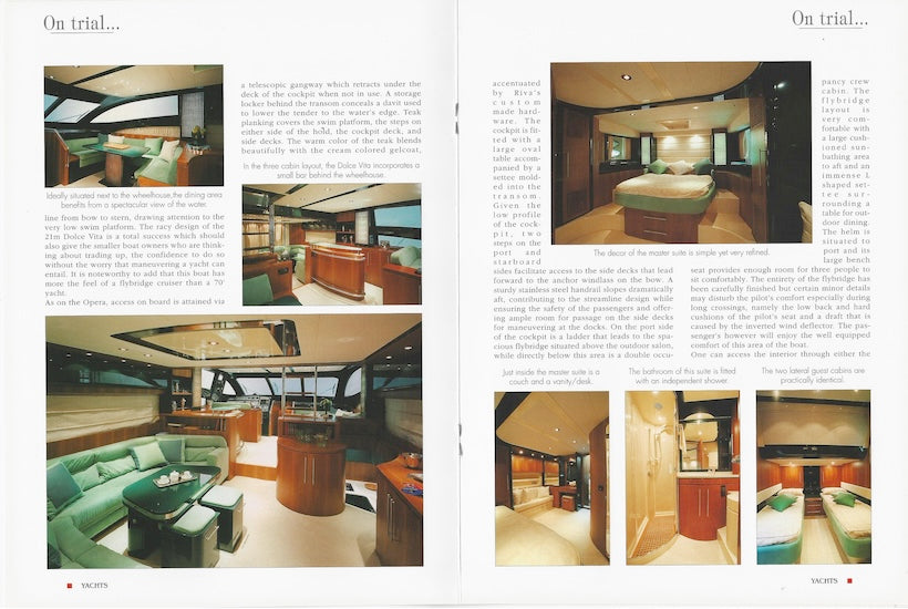 Riva 70 Dolce Vita (Fly) Yachts International Magazine Reprint Brochure