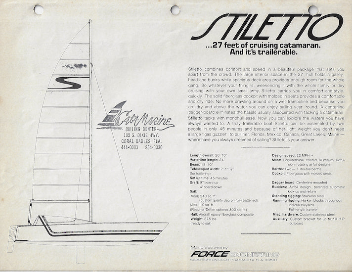 Force Stiletto Catamaran Brochure