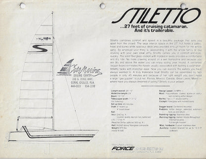 Force Stiletto Catamaran Brochure
