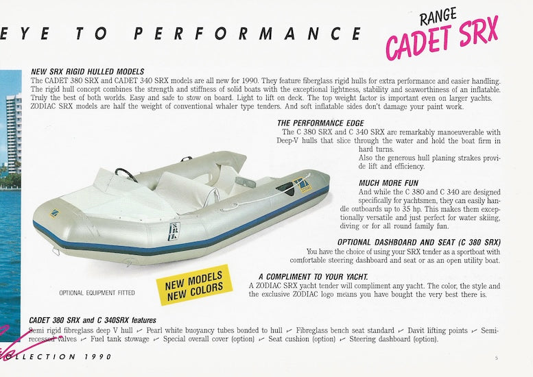 Zodiac 1990 Tenders Brochure