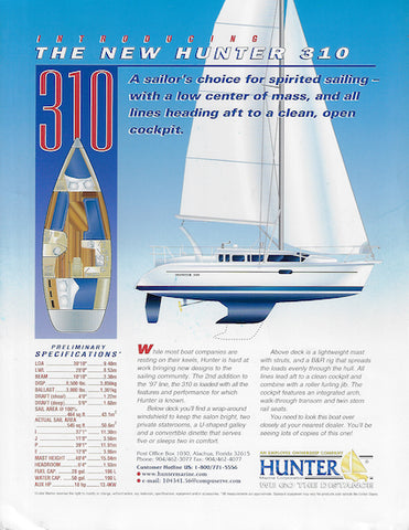 Hunter 310 Brochure