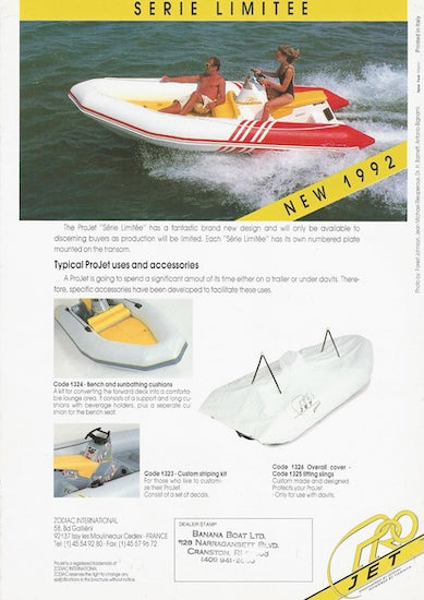 Zodiac 1992 Pro Jet Brochure