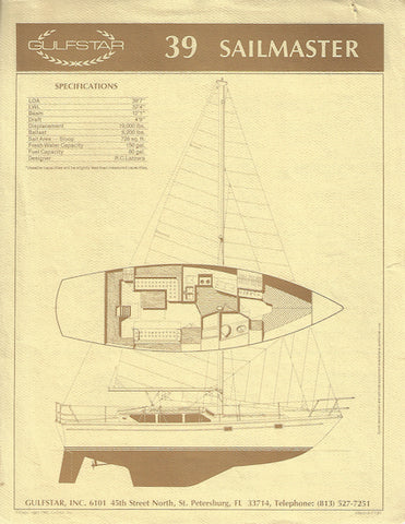 Gulfstar Sailmaster 39 Specification Brochure