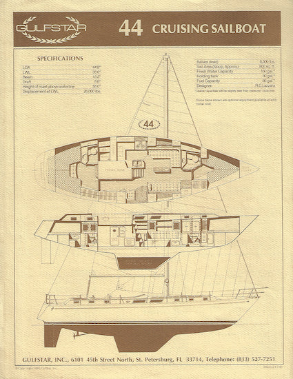 Gulfstar 44 Specification Brochure