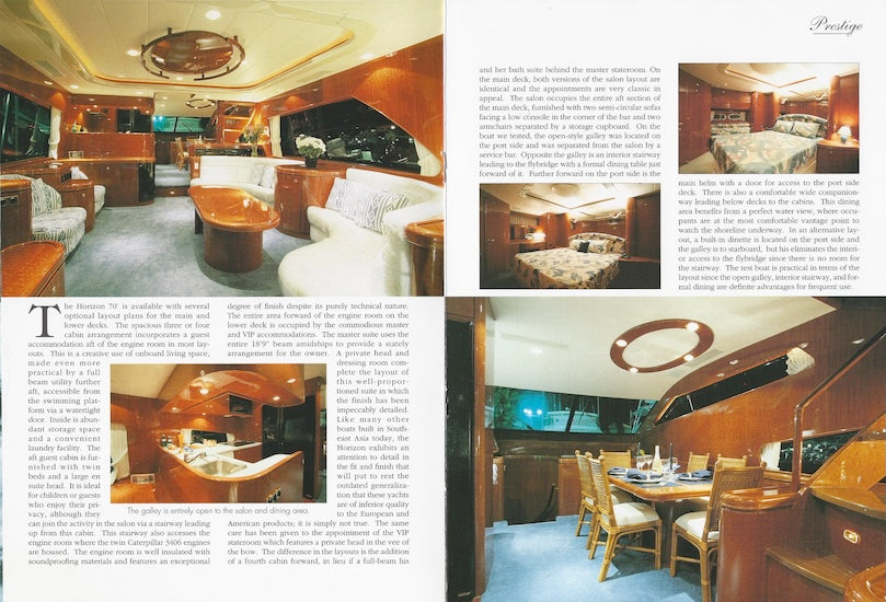 Horizon 70 Yachts International Magazine Reprint Brochure