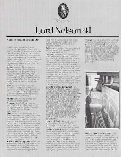 Lord Nelson 41 Digital Brochure Package
