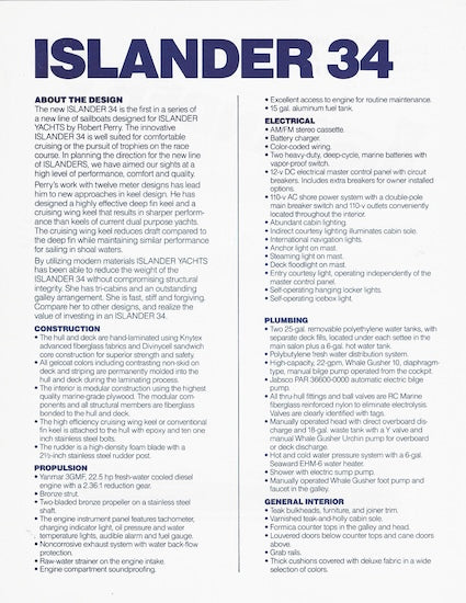 Islander 34 (Perry) Digital Brochure Package