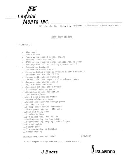 Islander 34 (Perry) Digital Brochure Package