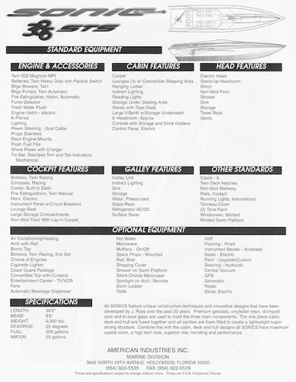 Sonic 386 STS Brochure