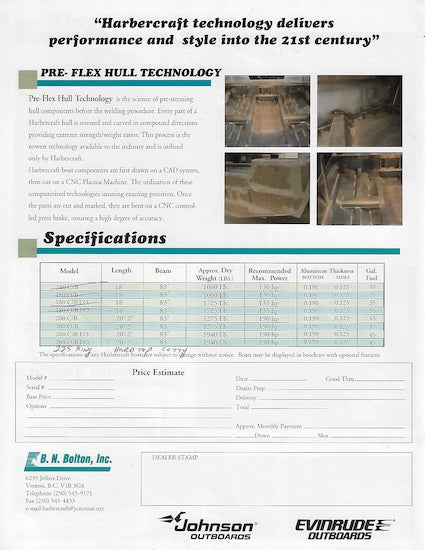 Harbercraft 1997 Kingfisher Brochure